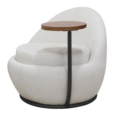 Poltrona Kaira Mesa Lateral Bouclé Creep Off White Nexta Casa