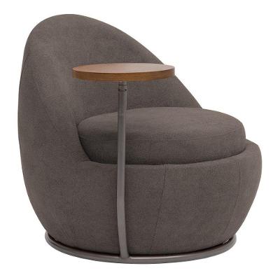 Poltrona Kaira Mesa Lateral Direita Bouclé Confortável Marrom Nexta Casa