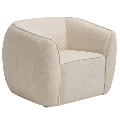Poltrona Decorativa Provença Bouclé Pés Palito Off White Nexta Casa