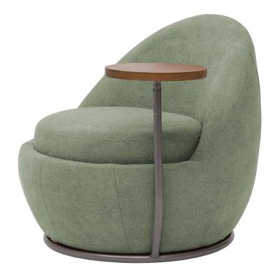 Poltrona Kaira Mesa Lateral Bouclé Confortável Verde Claro Nexta Casa