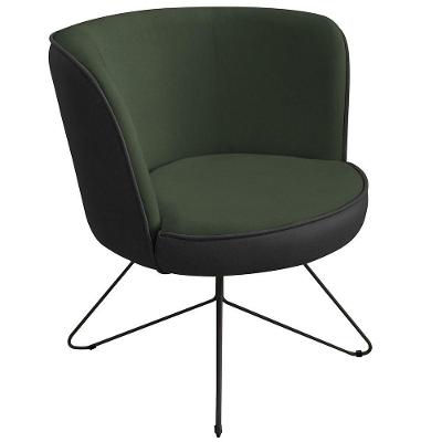 Poltrona Decorativa Chiara Corano Preto e Verde Espuma D28 Nexta Casa