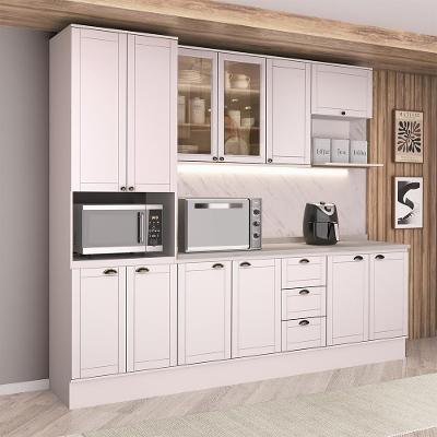 Cozinha Completa Milla Home 12 Portas 3 Gavetas MDF 270CM Branco