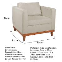 Kit Sofá 2 E 3 Lugares E 2 Poltronas Europa 180 Cm Linho - Amarena Móveis Bege - 11
