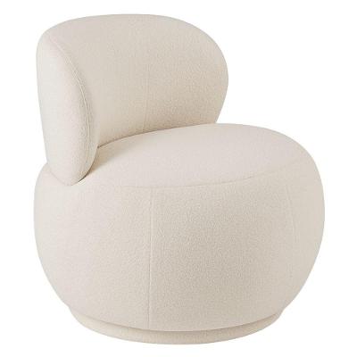 Poltrona Aisha Base Fixa Bouclé Decorativa Off White Nexta Casa
