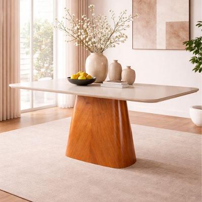 Mesa de Jantar Horus 6 Lugares Retangular MDF 160CM Off White Móveis Mundial