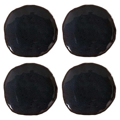 Conjunto de Pratos Rasos 4 Peças Eco Safira Cerâmica Azul Porto Brasil