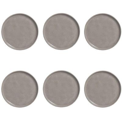 Conjunto de Pratos de Sobremesa Bio Bruma 6 Peças Cerâmica Cinza Porto Brasil