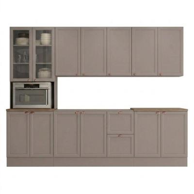 Cozinha Modulada Unna 6 Peças MDF-MDP 270CM Cinza Poliman