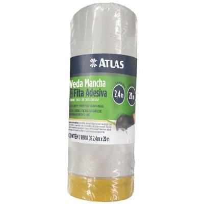 Filme Veda Mancha com Fita Crepe AT2220-240 2,4mx20m Pincéis Atlas