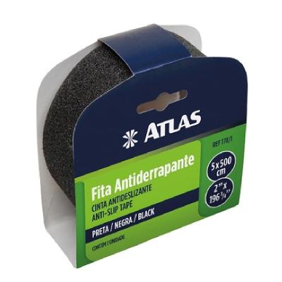 Fita Antiderrapante 178-1 50mmx5m para Degraus Alta Aderência Preta Pincéis Atlas