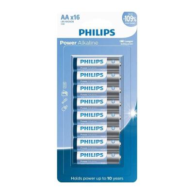 Pilha Alcalina AA Philips LR6P16B-59 1,5V 16 Unidades
