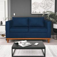 Kit Sofá 2 E 3 Lugares E 2 Poltronas Europa 180 Cm Suede - Amarena Móveis Azul Marinho - 8