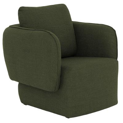 Poltrona Decorativa Duna Poliéster Espuma D-26 Verde Musgo Nexta Casa