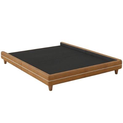 Cama Base Box King Otto Pés de Madeira MDF Off White Nexta Casa