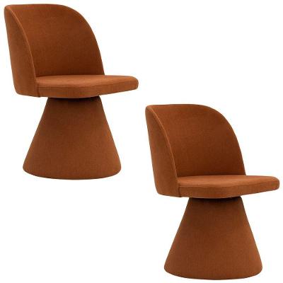 Kit 02 Cadeiras de Jantar Liz Madeira Linho Terracota Nexta Casa