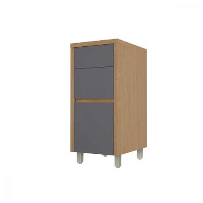 Balcão Condessa 3 Gavetas MDF 40cm Titânio Nesher Móveis
