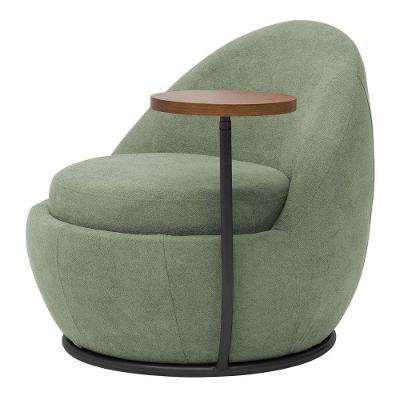 Poltrona Kaira Mesa Lateral Bouclé Confortável Verde Claro Nexta Casa
