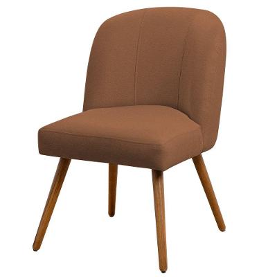 Cadeira de Jantar Cléo Pés Palito Madeira Linho Terracota Nexta Casa
