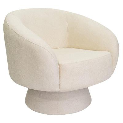 Poltrona Decorativa Liz Giratória Bouclê Espuma D26 Off White Nexta Casa