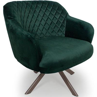Poltrona Jade Tressê Giratória Veludo Verde Espuma D28 Nexta Casa