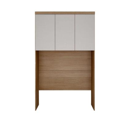 Módulo Aéreo Casal 3 Portas de Bater MDF Fosco Cumaru-Fendi Safira