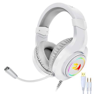 Fone Gamer Redragon H260W-RGB Hylas RGB com Fio Cancelamento de Ruído Branco