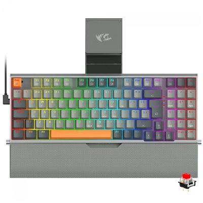 Teclado Gamer Mecânico Redragon K648GG-RGB Olaf Wireless RGB Cinza