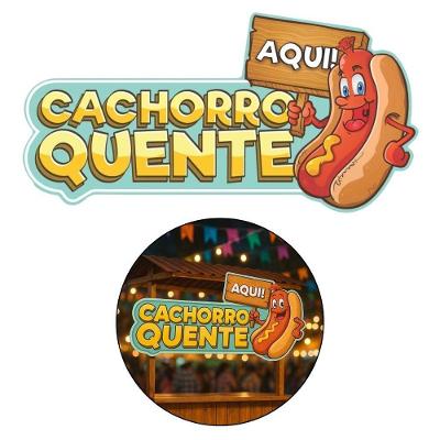 Placa Decorativa Festa Junina Cachorro Quente Papel Cartão 20CM X 45CM NC Toys