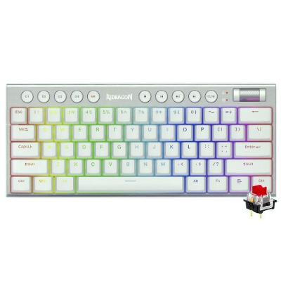 Teclado Gamer Mecânico Redragon K632W-RGB Horus Mini Switch Red Branco
