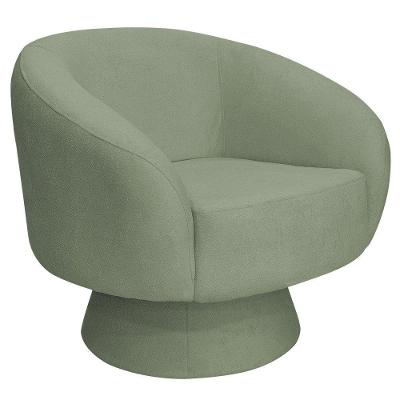 Poltrona Decorativa Liz Bouclé Verde Claro com Base Rodízios Nexta Casa