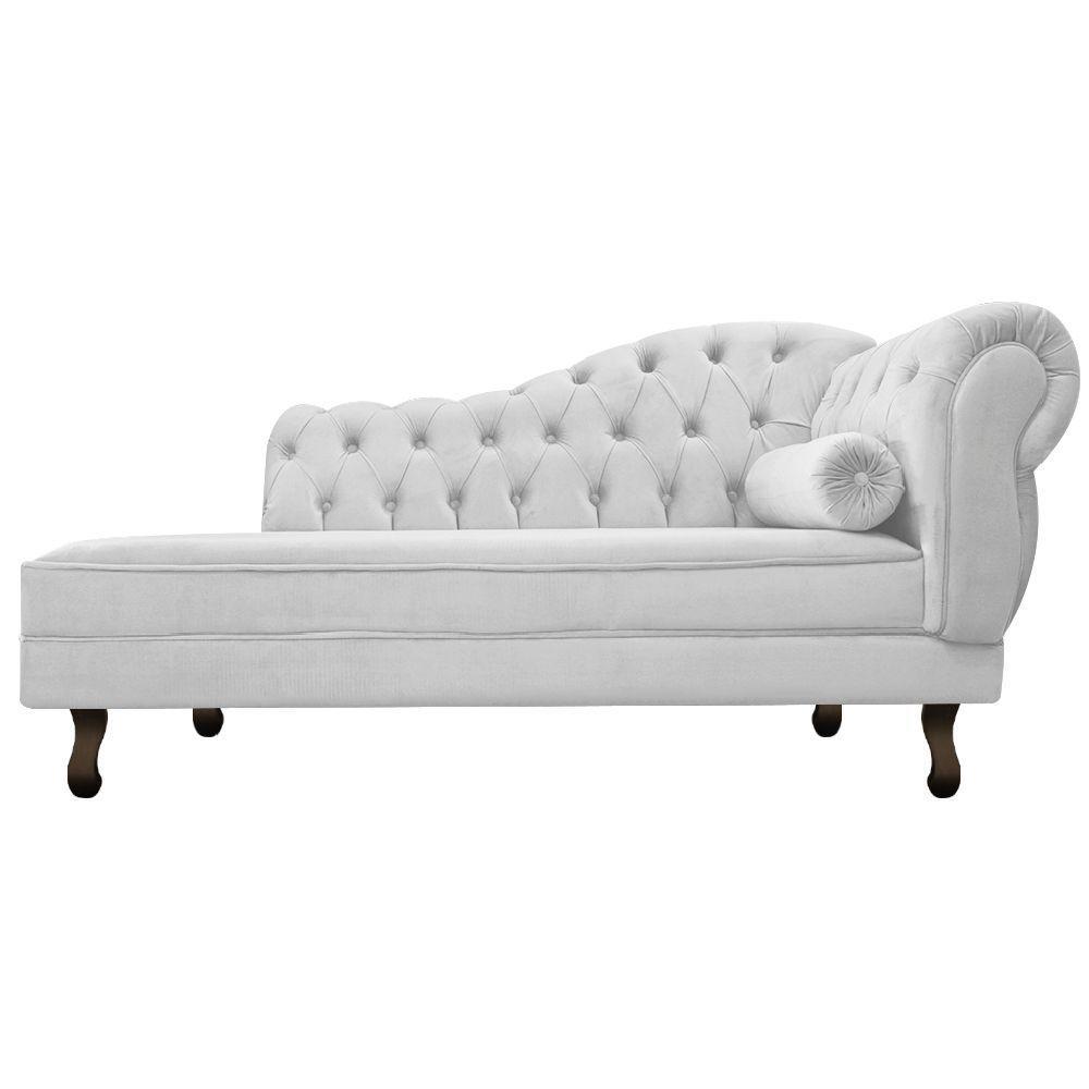 Diva Recamier Diana 140cm Lado Esquerdo Suede - Doce Sonho Móveis Branco - 5