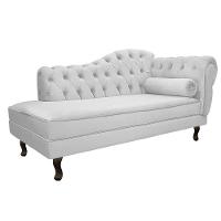 Diva Recamier Diana 140cm Lado Esquerdo Suede - Doce Sonho Móveis Branco - 1