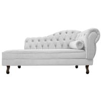 Diva Recamier Diana 140cm Lado Esquerdo Suede - Doce Sonho Móveis Branco - 5