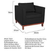 Kit Sofá 2 E 3 Lugares E 2 Poltronas Europa 180 Cm Corano - Amarena Móveis Preto - 9