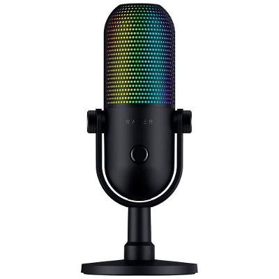 Microfone Seiren V3 Chroma RGB Supercardióide Preto Razer Brazil