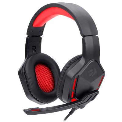 Fone Gamer Redragon H220 Themis com Fio LED Preto e Vermelho