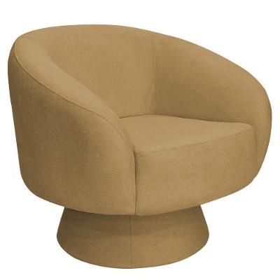 Poltrona Liz Giratória Bouclé Espuma D26 Caramelo Nexta Casa