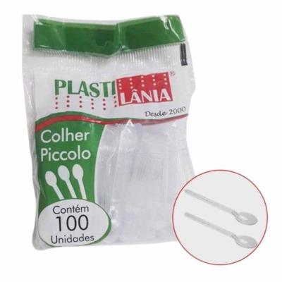Mini Colher Descartável Piccolo Cristal 100 Unidades Plastilânia