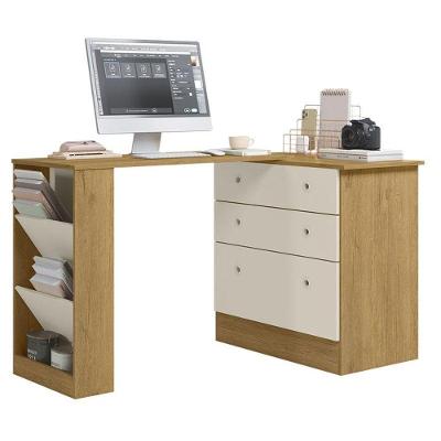 Cômoda com Mesa Giratória 4840 3 Gavetas MDP Off White Fosco Qmovi