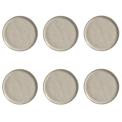Conjunto de Pratos de Sobremesa Bio Sol Gold 6 Peças Cerâmica Bege Porto Brasil