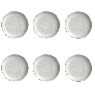 Conjunto de Pratos de Sobremesa 6 Peças Cerâmica Bege Porto Brasil