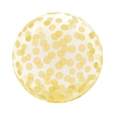 Balão Bubble Confete Dourado Plástico Transparente 18 Polegadas Mundo Bizarro