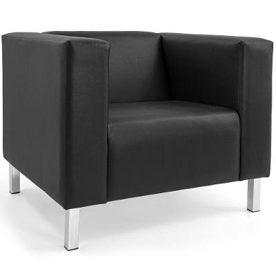 Poltrona Decorativa Kubo Corano com Espuma D28 Preta Nexta Casa