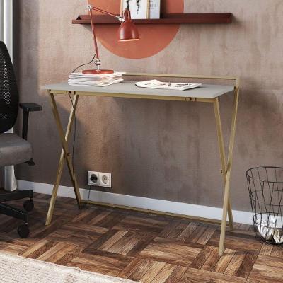 Escrivaninha Dobrável Arenas Industrial MDP 94CM Dourado Placa & Ponto