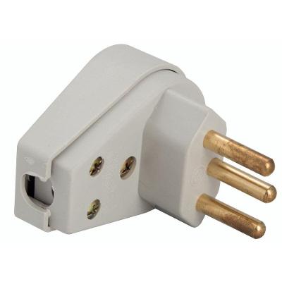 Plugue Angular 2P+T 250V 20A com Prensa Cabo Cinza Tramontina