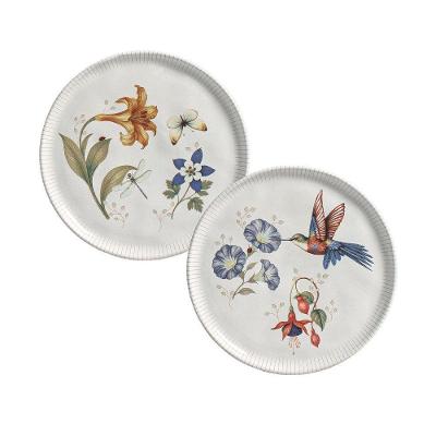 Conjunto de Pratos de Sobremesa 6 Peças Bio Jardim Secreto Cerâmica Floral Porto Brasil