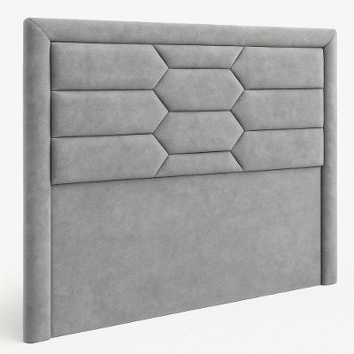 Cabeceira Casal Roma Queen Fixação Box MDF Veludo Cinza Roma