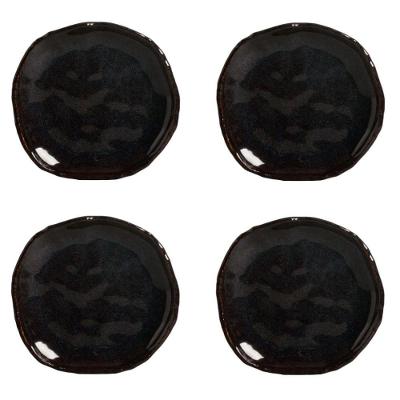 Conjunto de Pratos de Sobremesa 4 Peças Orgânico Cerâmica Azul Porto Brasil