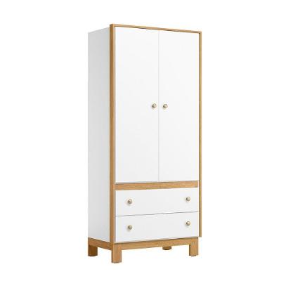 Guarda Roupa Flora 5055 2 Portas Dobráveis 2 Gavetas MDP Branco Acetinado Qmovi