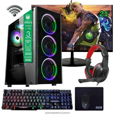 Desktop Gamer Ryzen 3 3200G 8GB DDR4 SSD 120GB Windows 11 Pro Tob Computers